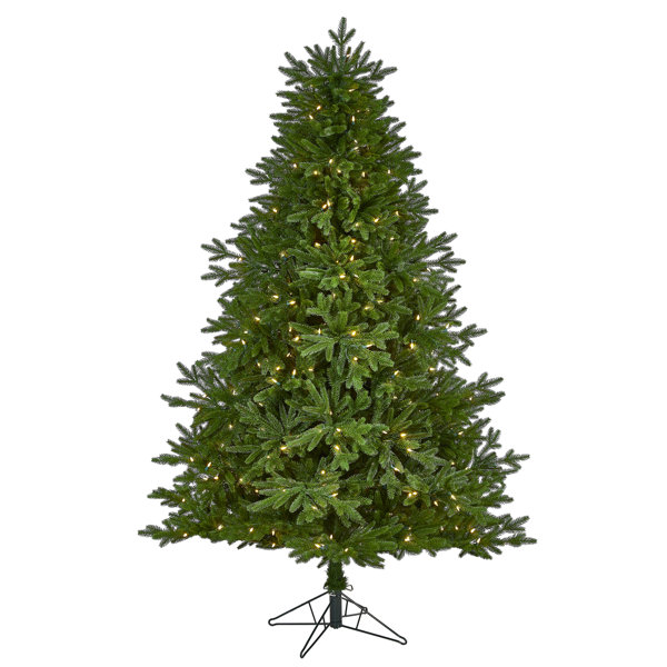 Nearly Natural Artificial Fir Christmas Tree with Lights Perigold